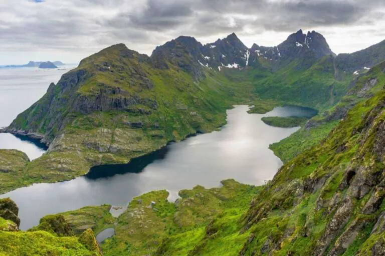 Lofoten Aussicht mit Fjord