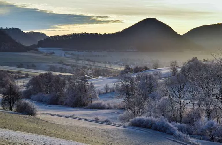 Winterliche Morgenstimmung im Oberen Filstal bei Reichenbach i.T.