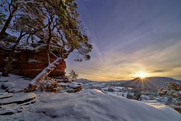 Pfalz – Winter, Schnee und ein Sonnenaufgang
