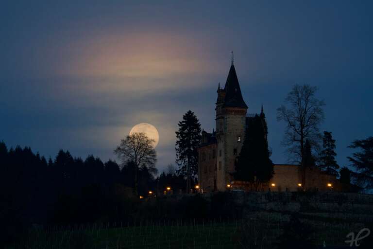 Mondaufgang hinter Burg Rodeck
