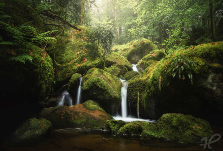 Green, Wasserfall im Schwarzwald
