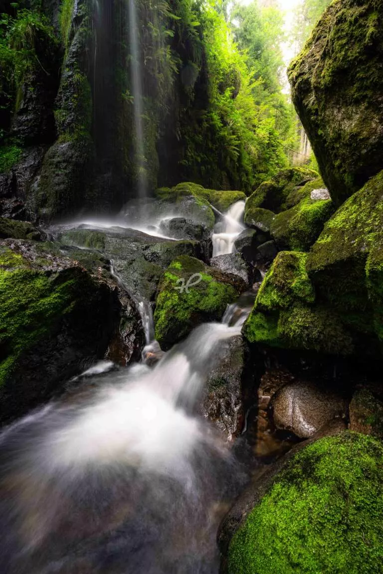 Einsamer Wasserfall im Schwarzwald