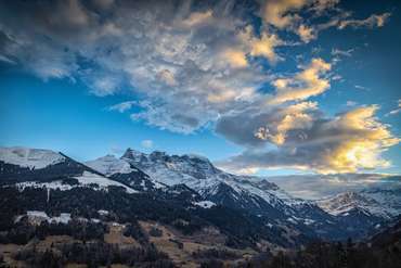 Blick auf den Dent de Midi in den Schweizer Alpen