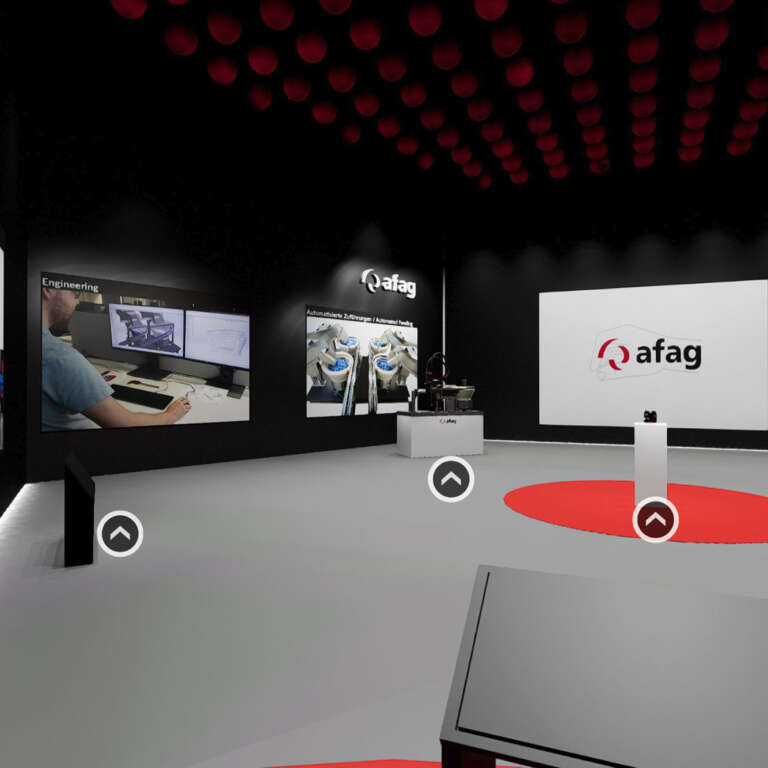 Vorschau eines virtuellen Showrooms für ein Unternehmen im Bereich Maschinenbau