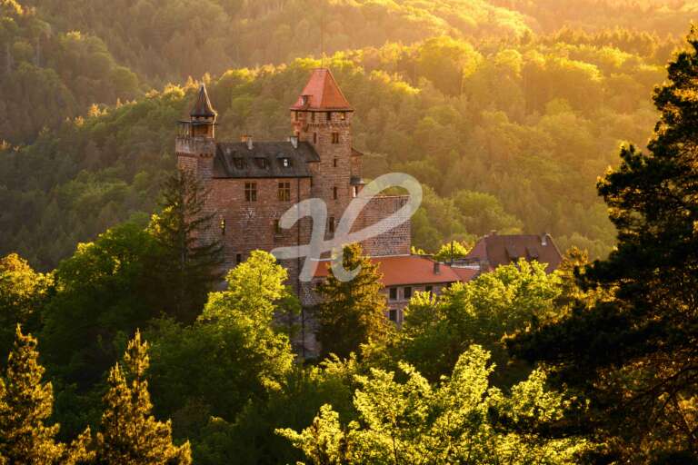 Burg Berwartstein im goldenen Abendlicht