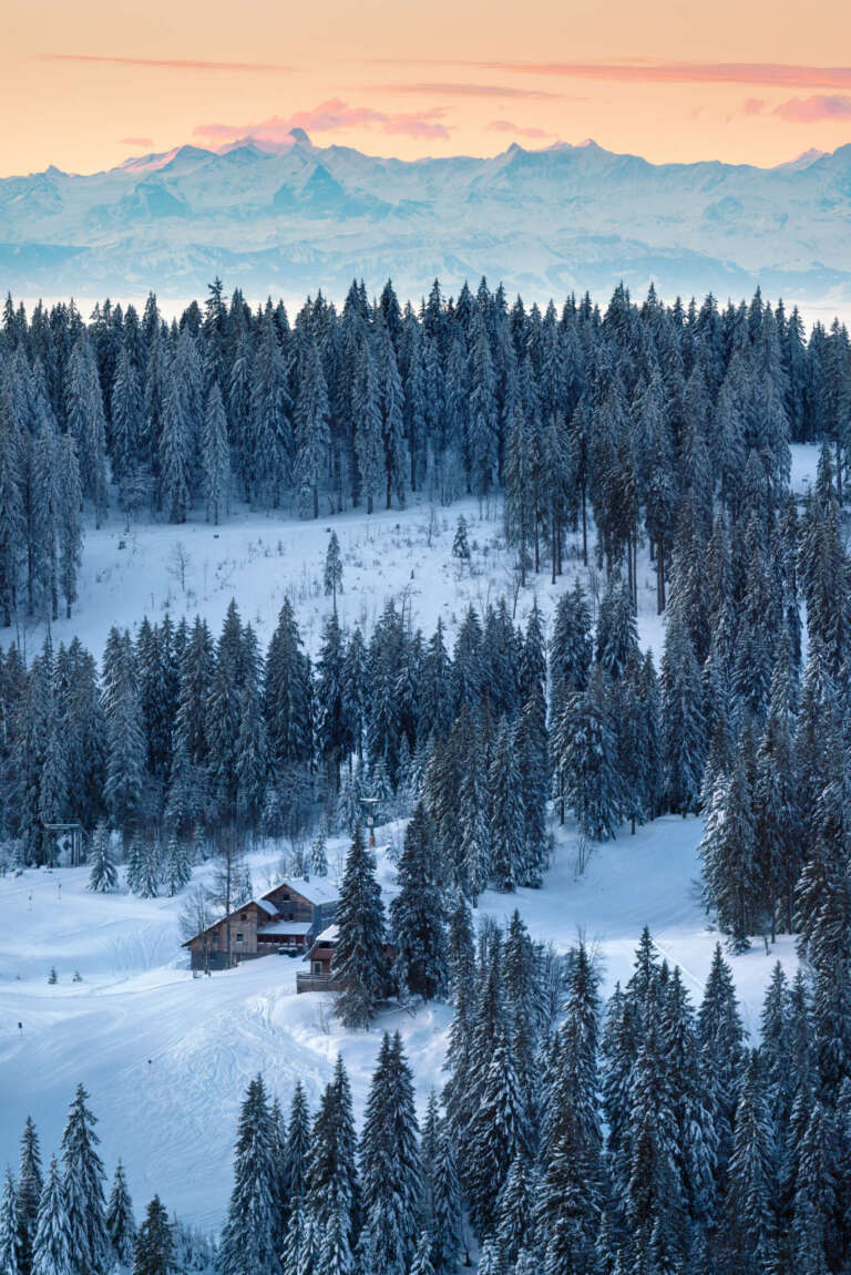 Winterlicher Sonnenaufgang am Feldberg