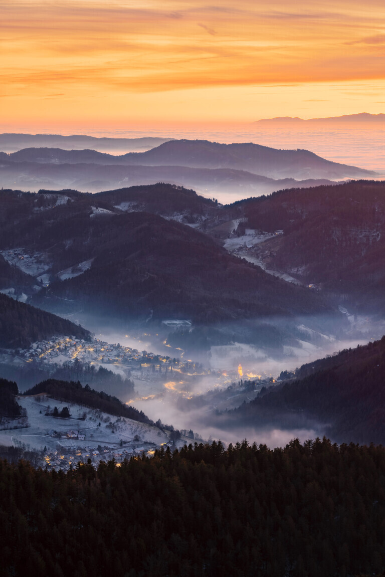 Blick auf Ottenhöfen im Schwarzwald