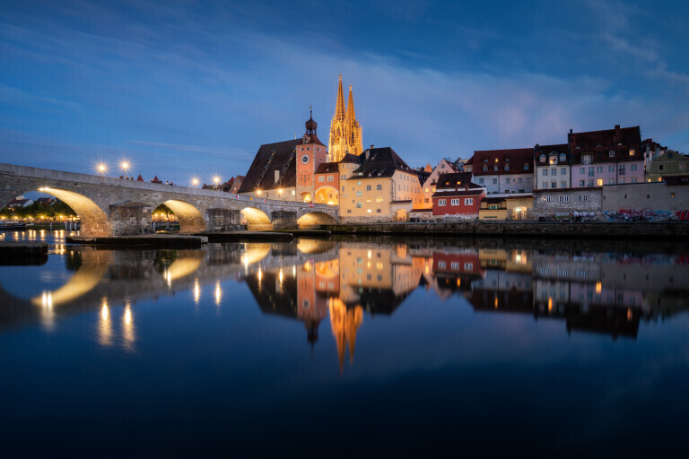 Blaue Stunde in Regensburg