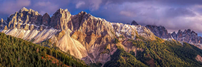 Dolomitenblick bei Sonnenuntergang