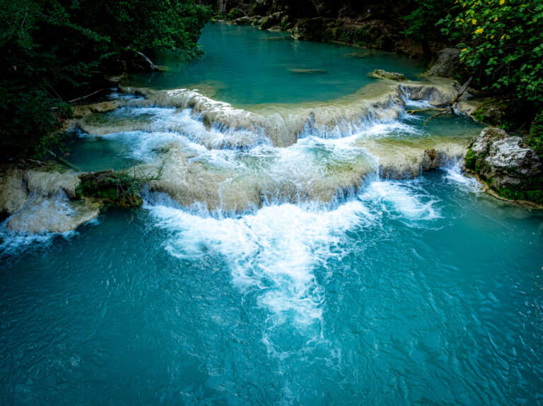 Blick auf die Terrassen im Val D’Elsa