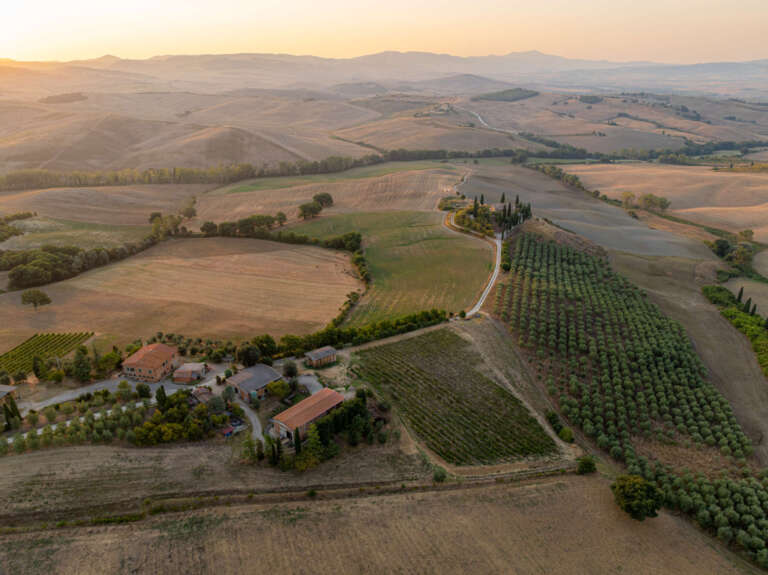 Blick über die sanften Hügel der Toskana