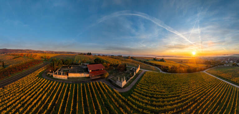Römische Villa in Ungstein im Herbst