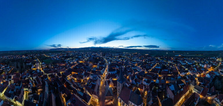 Freinsheim Panorama zur blaue Stunde
